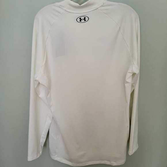 Under Armour UA Long Sleeve Grid Mock Neck Fitted ColdGear White New Large - Picture 4 of 9
